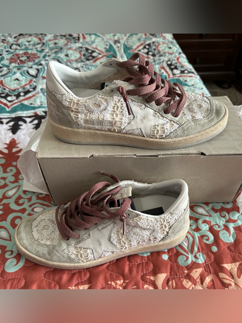 Golden Goose Macrame and lace Ballstar sneakers 37